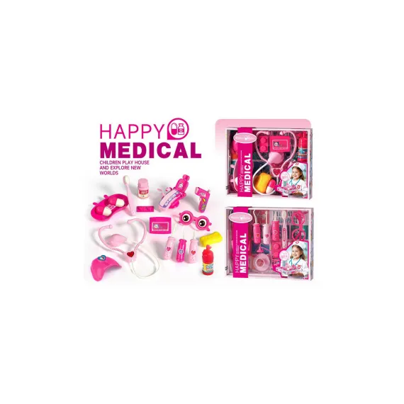 Trusă de Doctor Happy Medical pentru Copii, Set Interactiv cu 10+ Accesorii și Cutie de Depozitare