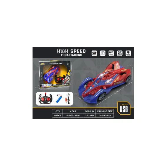 Mașină de Curse „Lightning Racer” cu Telecomandă, Acumulator Reîncărcabil și Sistem de Lumini LED