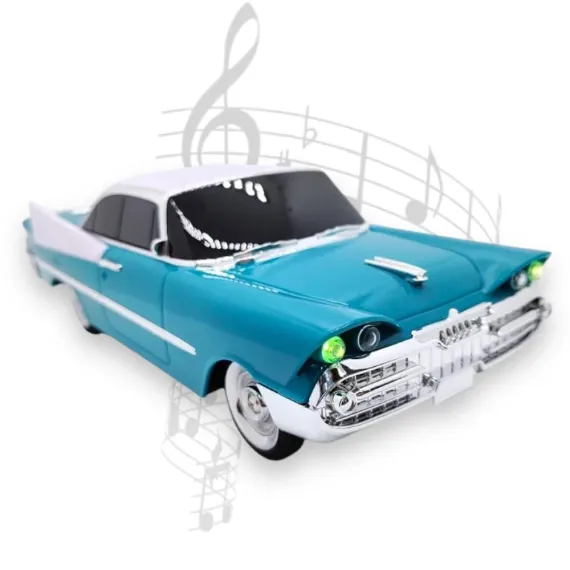 Mașină-Boxă Bluetooth Dodge 59, Radio FM, MP3, Stereo HIFI, 28 cm – Turquoise