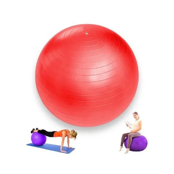 Minge Pilates și Fitness, Diametru 75 cm – Culoare Roșu Vibrant