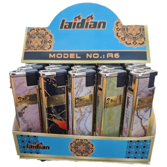 Set 50 Brichete Antivânt "Electronic Lighter", Design Marmorat, Reîncărcabile, Corp Plastic și Metal