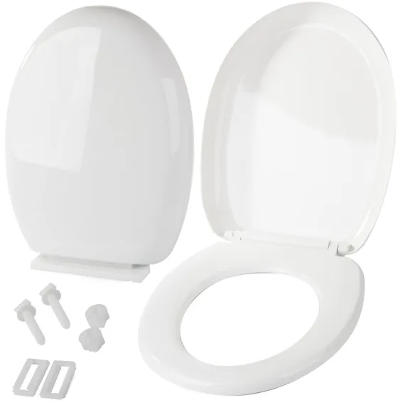 Capac WC Universal din Plastic Alb, 43x34x10,5 cm, Sistem de Fixare Inclus, Bax 12 Bucăți