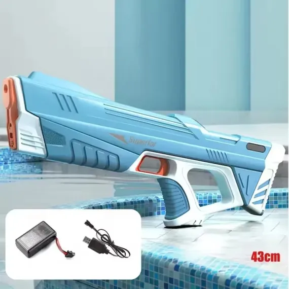 Pistol de Apă Electric Automat cu Absorbție Automată, Rază 15m, Baterie Reîncărcabilă USB