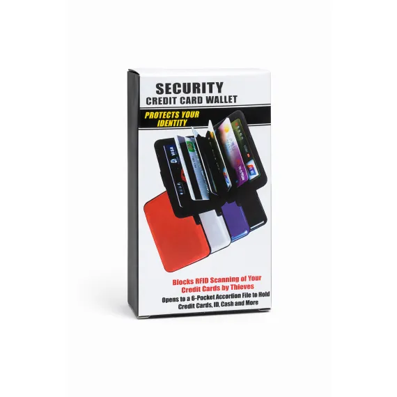 Portofel Carduri RFID Security Credit Card Wallet, Model Slim Anti-Scanare, Capacitate 6–8 Carduri, Aluminiu Compact
