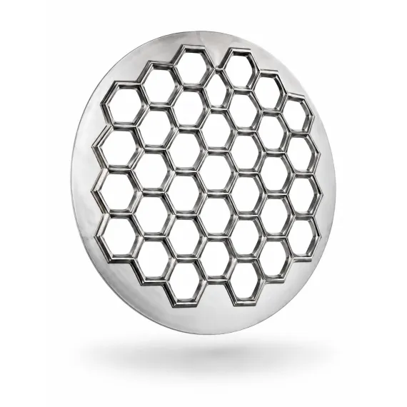Formă Pelmeni și Colțunași tip Manti, Aluminiu Alimentar, 37 Celule Hexagonale, Diametru 28 cm