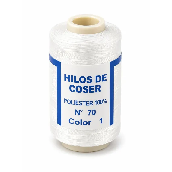 Set 12 Papiote Ață de Cusut, 100% Poliester, 850m/papiotă, alb
