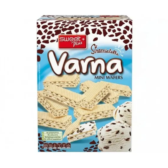 Mini napolitane Sweet Plus Varna cu cremă Stracciatella, 240g