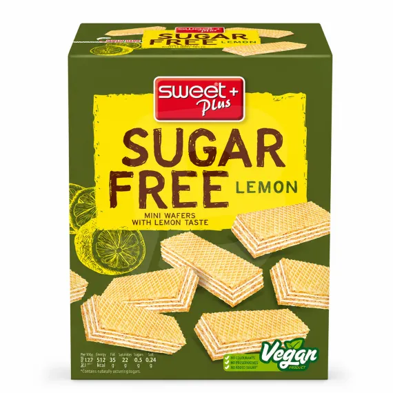 Mini napolitane Sweet Plus Sugar Free cu cremă de lămâie fără zahăr, 180g