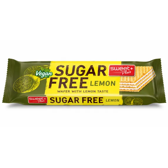 Napolitană Sweet Plus Sugar Free cu cremă de lămâie fără zahăr, 24g