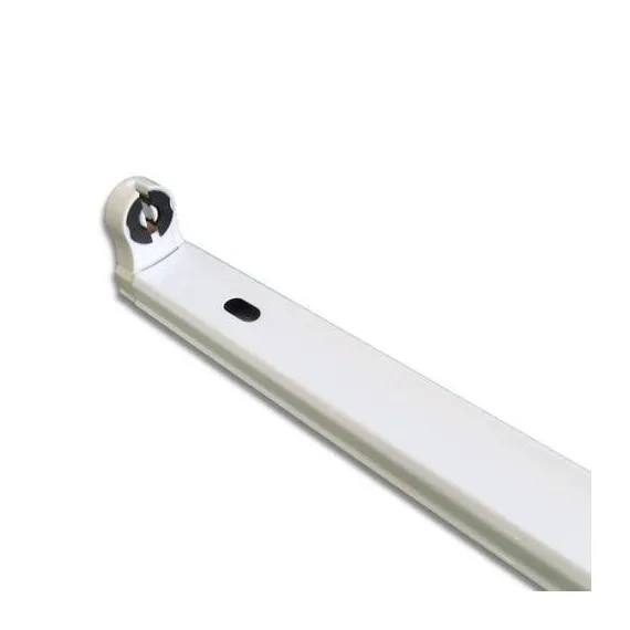 Suport pentru tub LED T8 de 60 cm, montaj pe suprafață, carcasă metalică albă