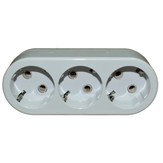 Triplu Ștecher Haska cu Inele de Ceramică, Liniar, 16 A