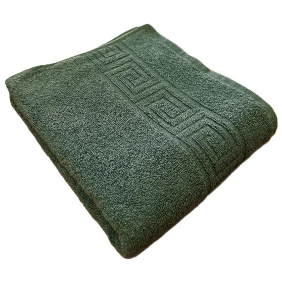 Set 5 Prosoape de Baie, 70x140 cm, 100% Bumbac, Model Grecesc, Verde, Producție Turcia