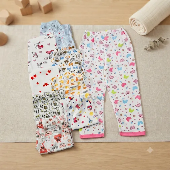 Set 4 Mărimi Pantaloni Copii din Bumbac Imprimat Mărimi 22-24