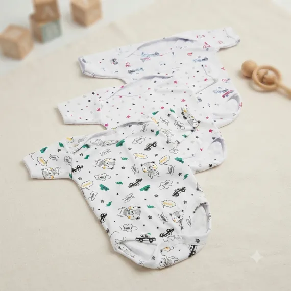 Set 4 Mărimi Body Copii Bumbac Ribana Imprimat Mărimi 22-24