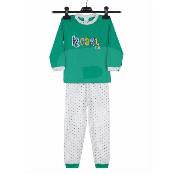 Set 4 Mărimi Pijama Copii Verde din Bumbac 100% Mărimi 26-32