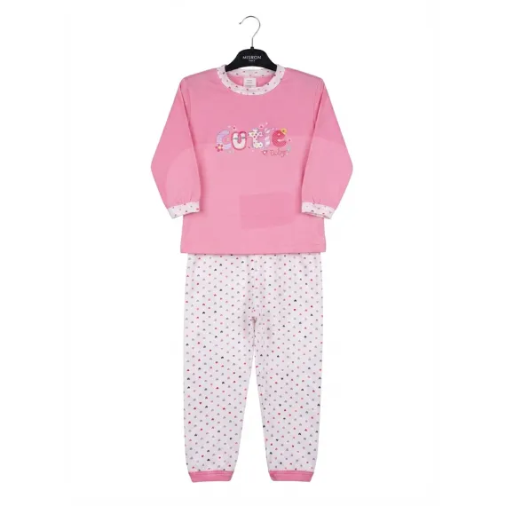 Set 4 Mărimi Pijama Copii Roz din Bumbac 100% Mărimi 34-40