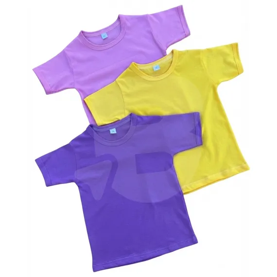 Set 4 Bucăți Tricou Copii din Bumbac 100% Diverse Culori Mărimi 34-40