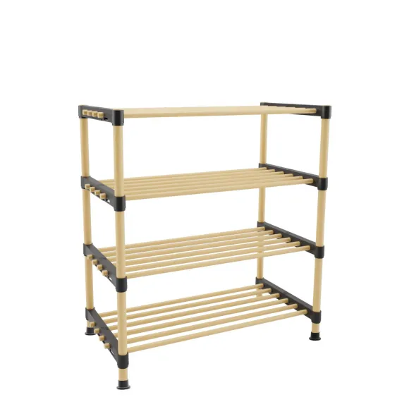 Raft Modular din Lemn cu 4 Etajere, 56x28x62.5 cm