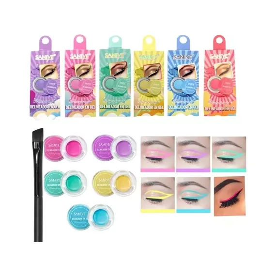Set 6 Tușuri Gel Colorate 3968 cu Pensulă