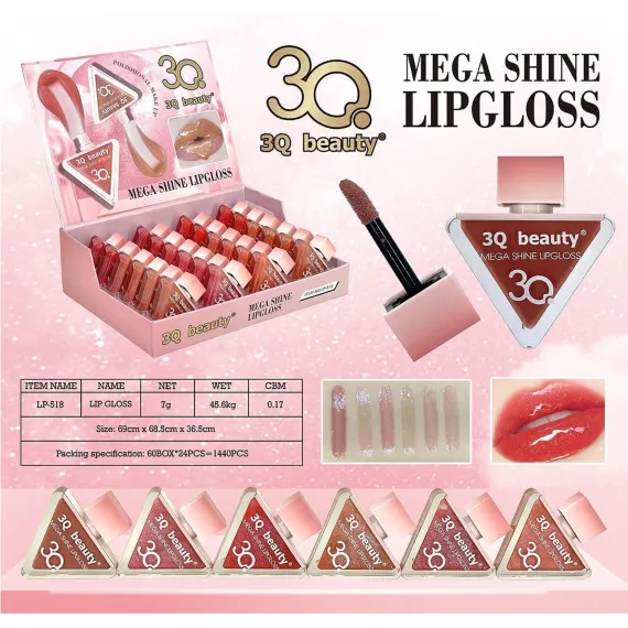 Luciu de buze Mega Shine - 3Q Beauty, cod LP-518