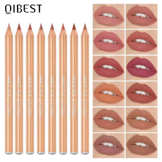 Set creioane de buze QIBest - contur precis și culori mate intense pentru un zâmbet irezistibil