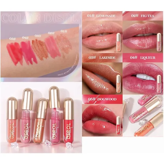 Luciu de buze DEROL 061 - Lip Gloss hidratant cu efect de volum