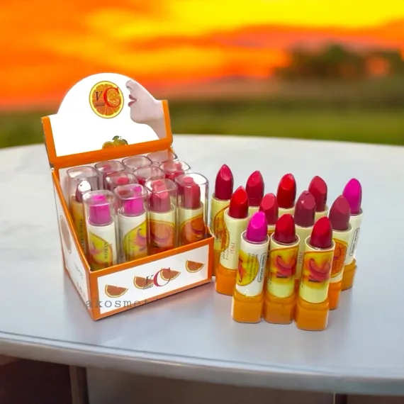 Ruj solid cu Vitamina C - Culoare intensă, buze hrănite Set de 12 bucăți