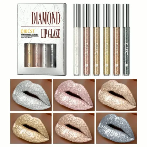 QIBEST - Set Rujuri Lichide Metalice Diamond Lip Glaze