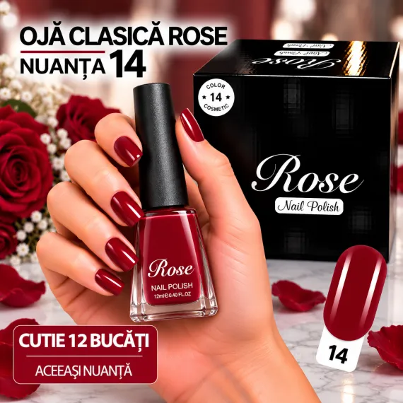 Ojă Clasică Rose 12 ml - Nuanța 14 - Cutie 12 Bucăți