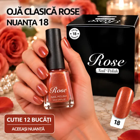 Ojă clasică Rose Nuanța 18 - cutie 12 bucăți