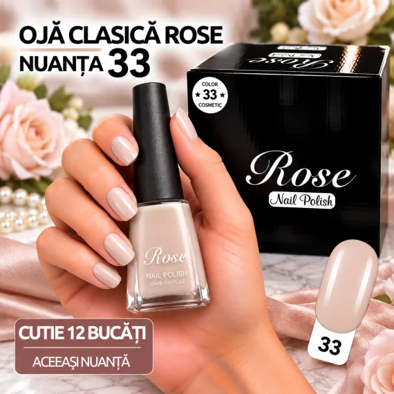 Ojă Clasică Rose - Nuanța 33 - Cutie 12 Bucăți