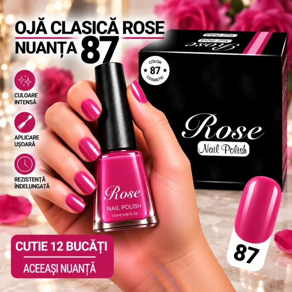 Ojă Clasică Rose - Nuanța 87 - Cutie 12 Bucăți