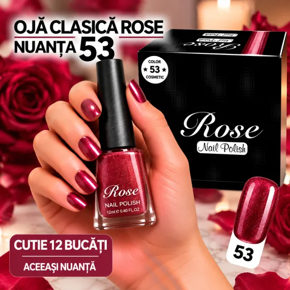 Ojă Clasică Rose - Nuanța 53 - Cutie 12 Bucăți