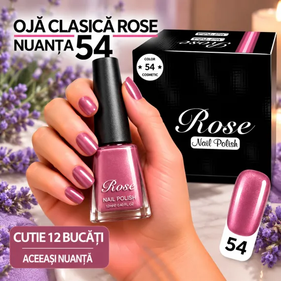 Ojă Clasică Rose - Nuanța 54 - Cutie 12 Bucăți