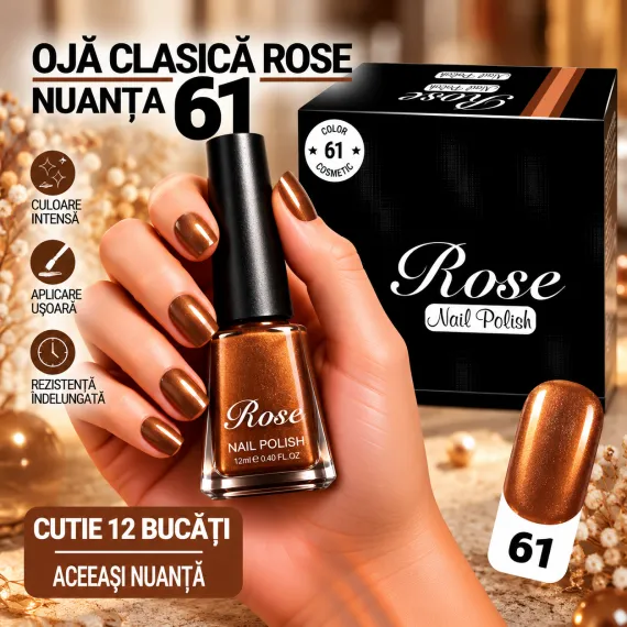 Ojă Clasică Rose - Nuanța 61 - Cutie 12 Bucăți