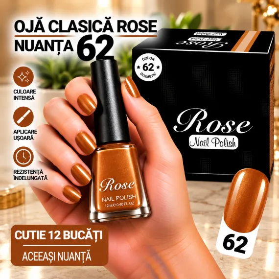 Ojă Clasică Rose - Nuanța 62 - Cutie 12 Bucăți
