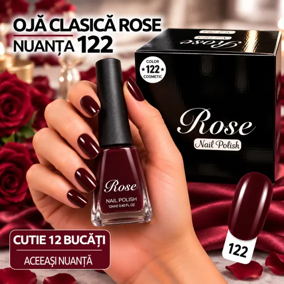 Ojă Clasică Rose 12 ml - Nuanța 122 - Cutie 12 Bucăți