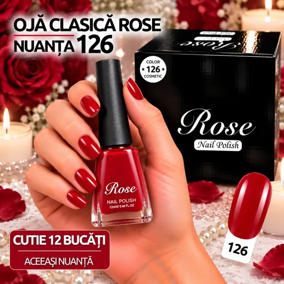 Ojă Clasică Rose - Nuanța 126 - Cutie 12 Bucăți