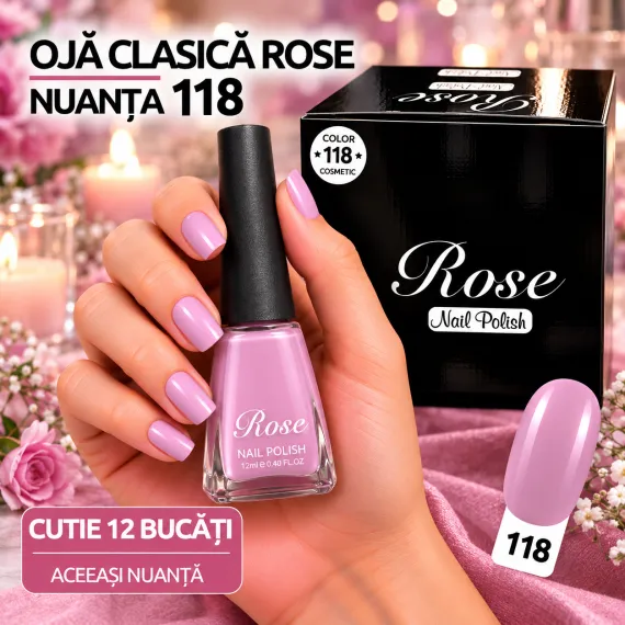 Ojă Clasică Rose - Nuanța 118 - Cutie 12 Bucăți