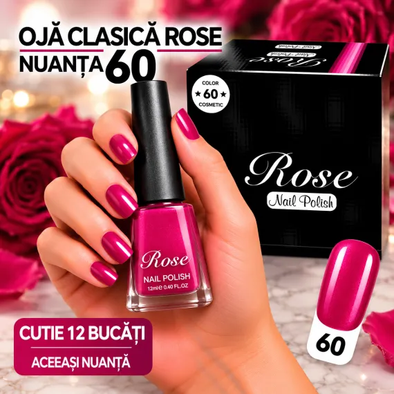 Ojă Clasică Rose - Nuanța 60 - Cutie 12 Bucăți