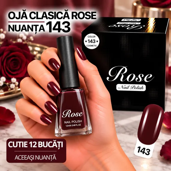 Ojă Clasică Rose 12 ml - Nuanța 143 - Cutie 12 Bucăți