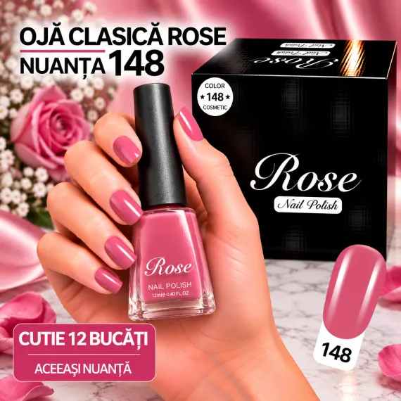 Ojă Clasică Rose 12 ml - Nuanța 148 - Cutie 12 Bucăți