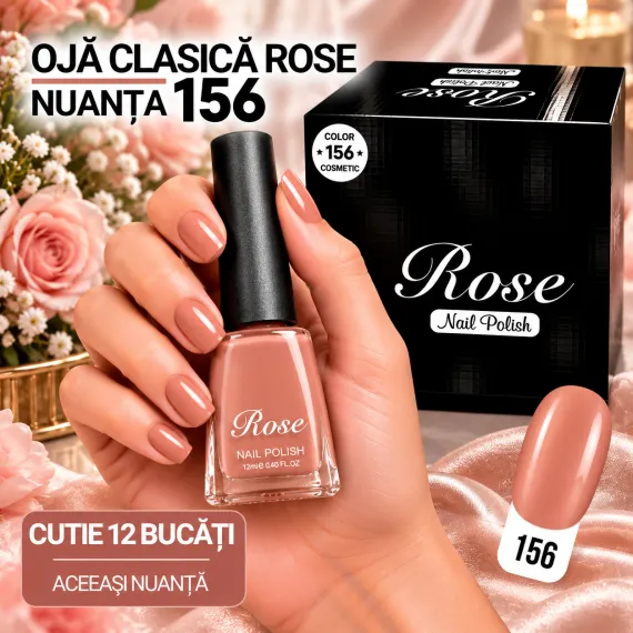 Ojă Clasică Rose 12 ml - Nuanța 156 - Cutie 12 Bucăți