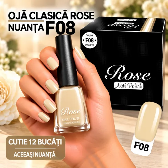Ojă Clasică Rose - Nuanța F08 - Cutie 12 Bucăți