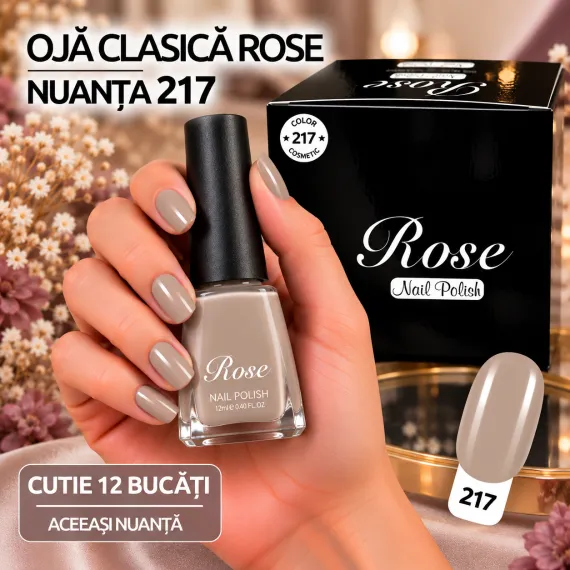 Ojă clasică Rose 12 ml - Nuanța 217 - Set 12 bucăți