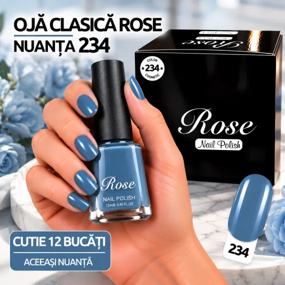 Ojă clasică Rose 12 ml - Nuanța 234 - Set 12 bucăți