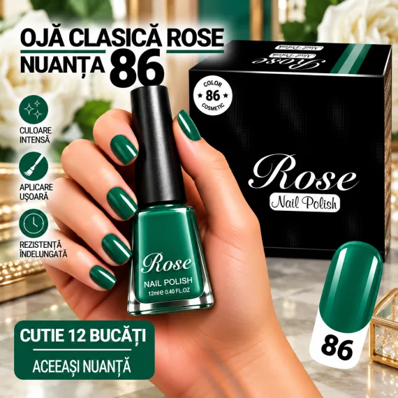 Ojă Clasică Rose - Nuanța 86 - Cutie 12 Bucăți