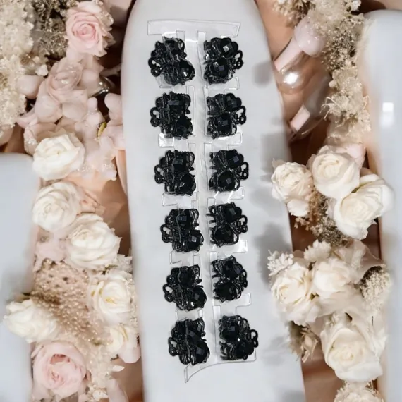 Clești de păr metal mici, set 12 bucăți