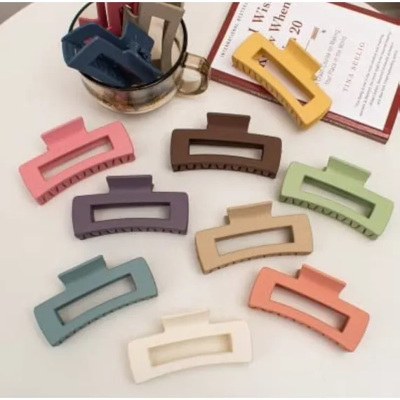 Set Clești de Păr din silicon cu Design Dreptunghiular, Finisaj Mat, Set de 12 Bucăți
