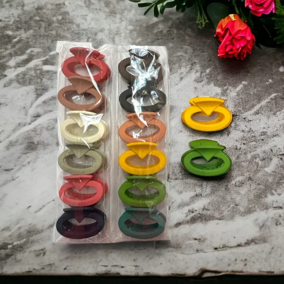 Set Clești de Păr Mici din silicon, cu Design Inel/Cerc, Finisaj Mat, Set de 12 Bucăți